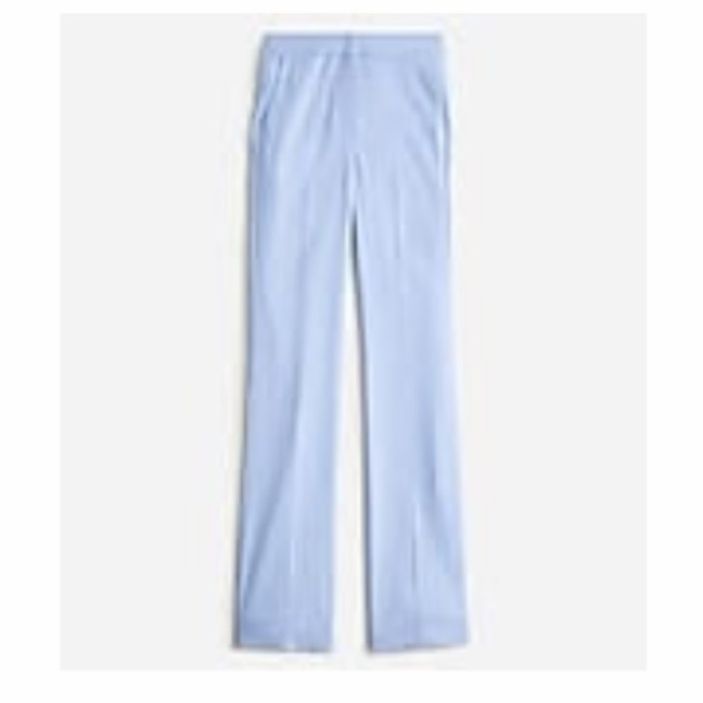 NWT J.Crew Willa full-length flare pant in Italian city wool, dark seascape, 16.